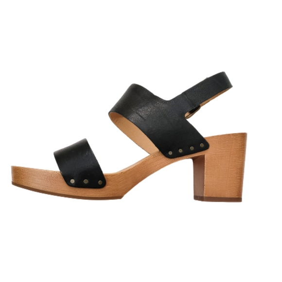 LUCKY BRAND LBJ HEMZI BLACK SADDLE LEATHER CHUNKY - Picture 5 of 8